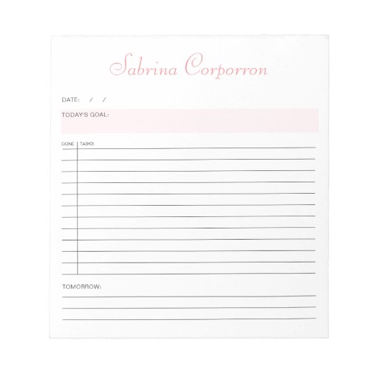 Eenvoudig Manuscript - aanpasbaar Roze om het Noti Notitieblok (Voorkant)