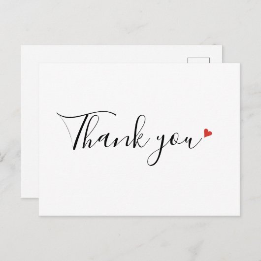Eenvoudig Manuscript Bedrijfs Dank u Briefkaart (Voorkant / Achterkant)