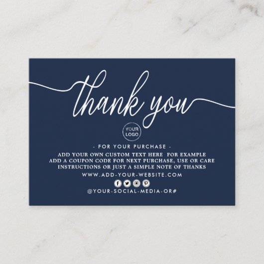 Eenvoudig Manuscript Bedrijfs Dank u Informatiekaartje (Voorkant)