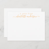 Eenvoudig Manuscript dat in Geel Gepersonaliseerd Notitiekaartje (Voorkant / Achterkant)