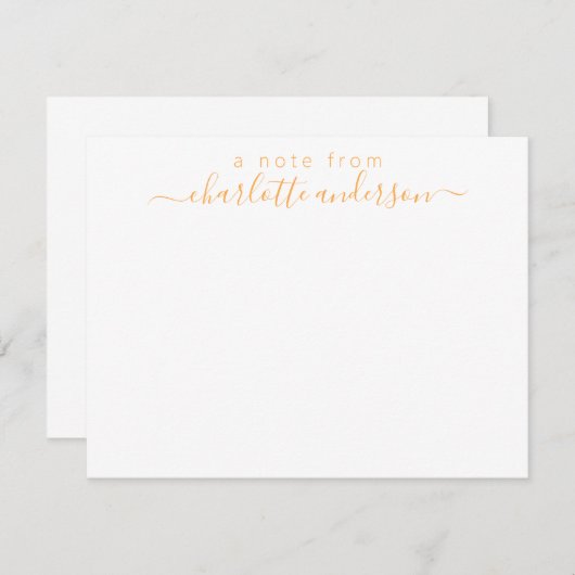 Eenvoudig Manuscript dat in Geel Gepersonaliseerd Notitiekaartje (Voorkant / Achterkant)