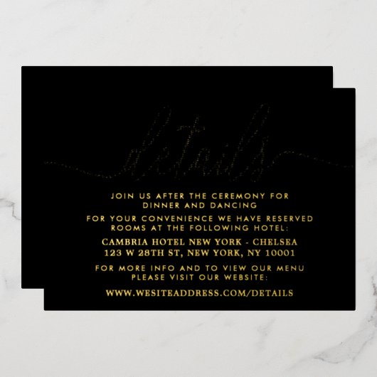 Eenvoudig Manuscript - Echte Folie - de Kaart van  (Voorkant / Achterkant)