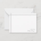 Eenvoudig Manuscript grijs Wit 2 Kant Dubbele Gren Notitiekaartje (Voorkant)