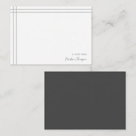 Eenvoudig Manuscript grijs Wit 2 Kant Dubbele Gren Notitiekaartje