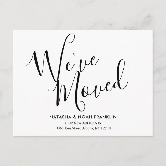 Eenvoudig Manuscript hebben wij Nieuw Adres van he Aankondigingskaart (Voorkant)