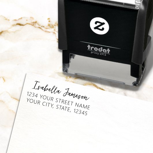 Eenvoudig Manuscript Modern Adres van de Terugkeer Zelfinktende Stempel