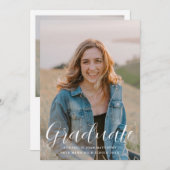 Eenvoudig Manuscript Modern Afstuderen van de Foto Kaart (Voorkant / Achterkant)