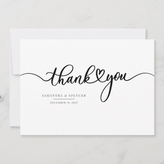Eenvoudig Manuscript Modern Hand-Lettert Bedankkaart (Voorkant)