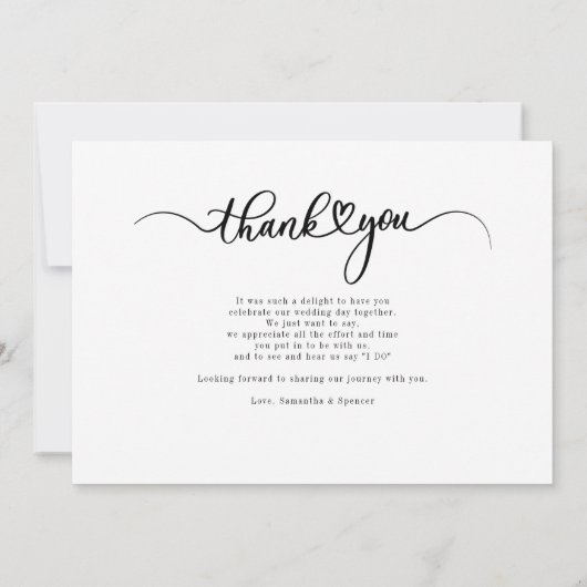 Eenvoudig Manuscript Modern Hand-Lettert Bedankkaart (Achterkant)