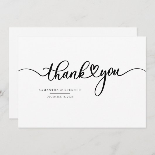 Eenvoudig Manuscript Modern Hand-Lettert Bedankkaart (Voorkant / Achterkant)