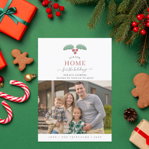 Eenvoudig Manuscript Nieuw Huis voor de Foto van F Feestdagenkaart