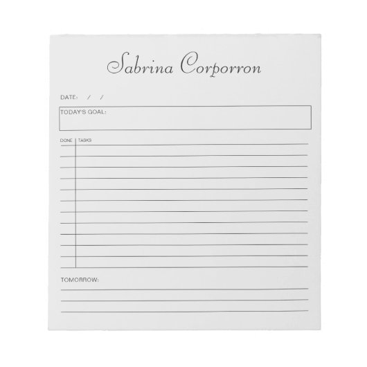 Eenvoudig Manuscript Persoonlijk Grijs om het Noti Notitieblok (Voorkant)