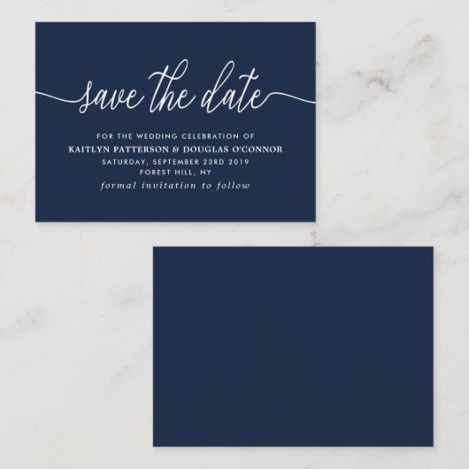 Eenvoudig Manuscript sparen de Datum Informatiekaartje (Voorkant / Achterkant)