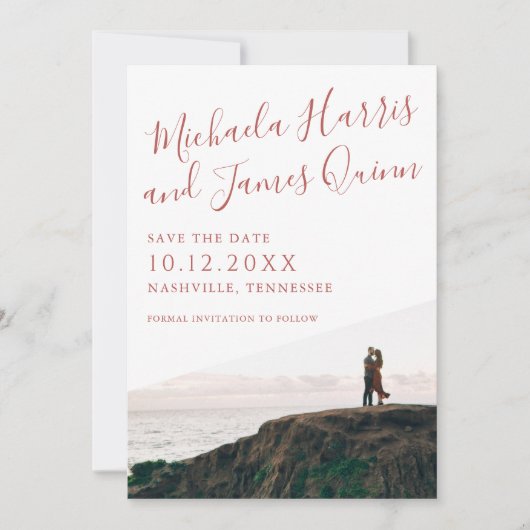 Eenvoudig Manuscript sparen de Datum Save The Date (Voorkant)