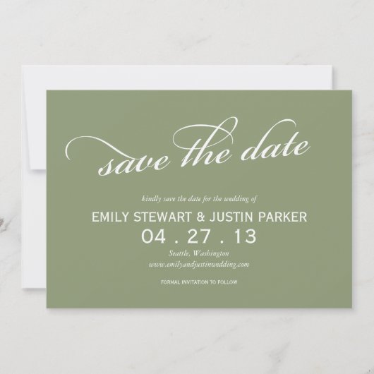 eenvoudig manuscript sparen de datum save the date (Voorkant)