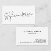 Eenvoudig Manuscript voor zakelijke minimalisisten Visitekaartje (Voorkant / Achterkant)