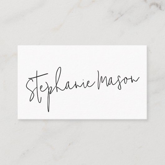 Eenvoudig Manuscript voor zakelijke minimalisisten Visitekaartje (Voorkant)