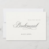 Eenvoudig Manuscript zal u mijn Kaart Bridesmaid z (Voorkant)