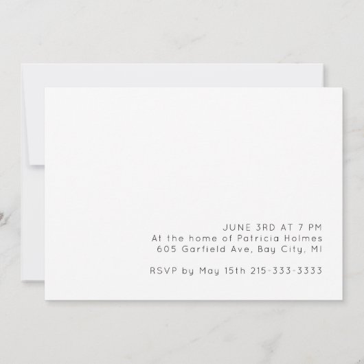 Eenvoudig Manuscript Zwarte en Witte Vrijgezellenf Kaart (Achterkant)