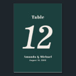 Eenvoudig maraginetridderhuwelijk kaart<br><div class="desc">Met eenvoudige, minimalistische stijl en een lichte retro vibe, herhaalt dit trouwlijstnummer in populair smaragdgroen met ecru beige letters aan beide zijden van de kaart. Personaliseer je met de bruid en bruidegom's naam en trouwdatum. Creëer een afzonderlijke kaart van het lijstaantal voor elk lijstaantal u nodig hebt en aan kar...</div>