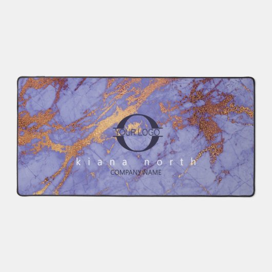 Eenvoudig Marble Logo Paars Gold Navy ID672 Bureaumat (Voorkant)