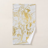 Eenvoudig Marble Monogram Gold White Marble Bad Handdoek (Handdoek)