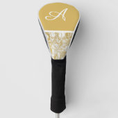 Eenvoudig Marble Monogram Gold White Marble Golfheadcover (Voorkant)