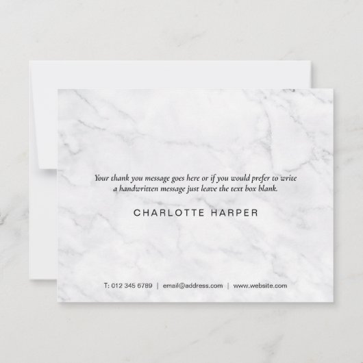 Eenvoudig Marble Script Business-bedankkaart Bedankkaart (Achterkant)