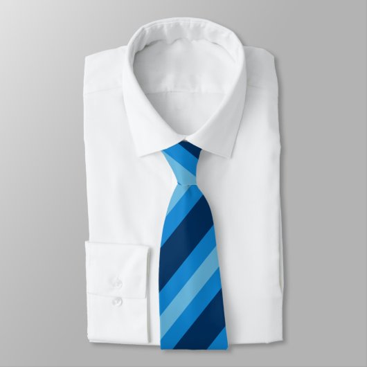Eenvoudig marine & lichtblauw diagonaal streeppatr stropdas (Gebonden)