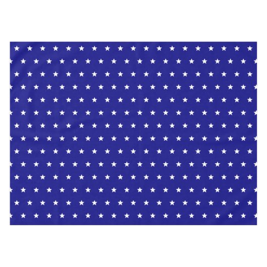 Eenvoudig marineblauw en wit sterrenpatroon tafelkleed (Voorkant (Horizontaal))
