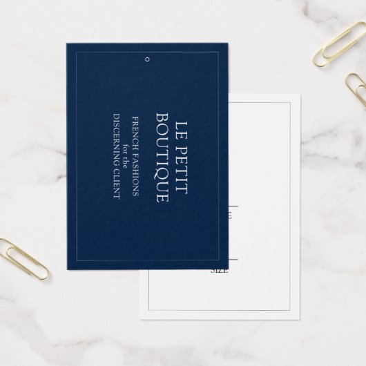 Eenvoudig marineblauw kledingdisplay Swing Prijs L Visitekaartje (Kantoor)