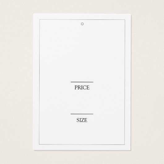 Eenvoudig marineblauw kledingdisplay Swing Prijs L Visitekaartje (Achterkant)