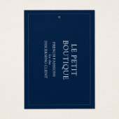 Eenvoudig marineblauw kledingdisplay Swing Prijs L Visitekaartje (Voorkant)