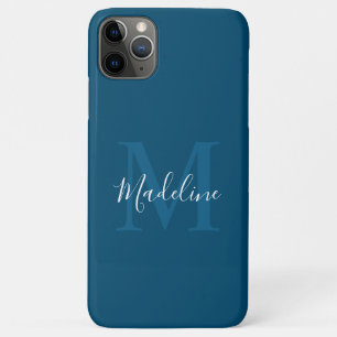 Eenvoudig marineblauw legant-Script-monogram Case-Mate iPhone Case