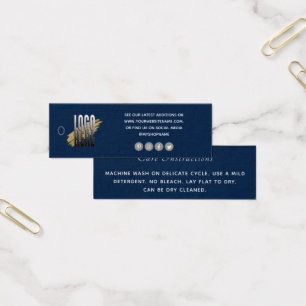 Eenvoudig marineblauw Logo-kledingverzorgingspakke Mini Visitekaartjes