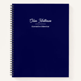 Eenvoudig marineblauw modern zakelijk notitieboek