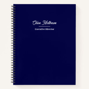Eenvoudig marineblauw modern zakelijk notitieboek