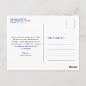 Eenvoudig marineblauw mortierbord Modern Afstudere Briefkaart (Achterkant)