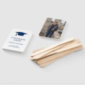 Eenvoudig marineblauw mortierbord Modern Afstudere Handwaaier (Niet-gemonteerd)