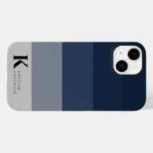 Eenvoudig marineblauw ombre grijs klassiek monogra Case-Mate iPhone case (Achterkant (horizontaal))