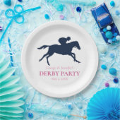 Eenvoudig marineblauw racepaard silhouet personali papieren bordje (Feest)