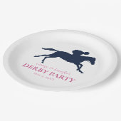 Eenvoudig marineblauw racepaard silhouet personali papieren bordje (Gekanteld)