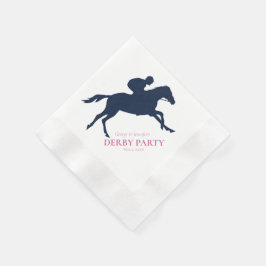 Eenvoudig marineblauw racepaard silhouet personali servet