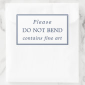 Eenvoudig marineblauw wit niet buigen rechthoekige sticker (Tas)