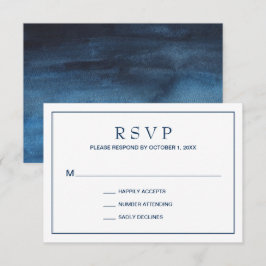 Eenvoudig marinegrenshuwelijk RSVP kaartje