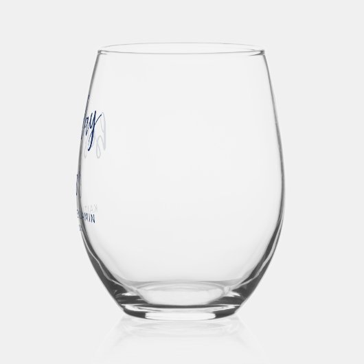 Eenvoudig marinehandschrift Beste dag ooit Wijnglas Zonder Voet (Links)