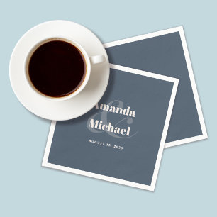 Eenvoudig marineminimalistisch huwelijk servet