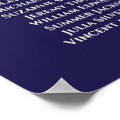 Eenvoudig marineschema blauw 4-tafel-weddenschap poster (Hoek)