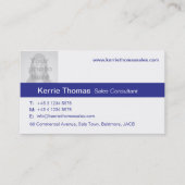 Eenvoudig marinesultaat en wit visitekaartje met b (Voorkant)