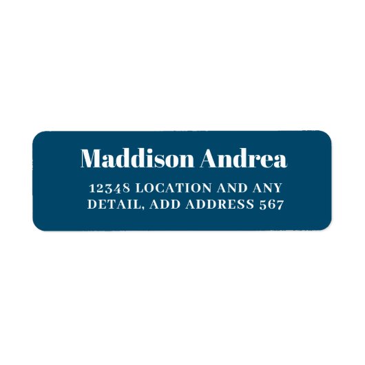 Eenvoudig marinewit elegant retouradres etiket (Voorkant)